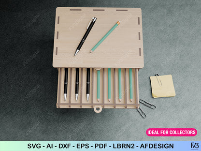 Laser Cut Pen Box Digital Download: Craft Your Perfect Pen Display. Ideal for Pen Collectors & DIY Enthusiasts - Instant download!