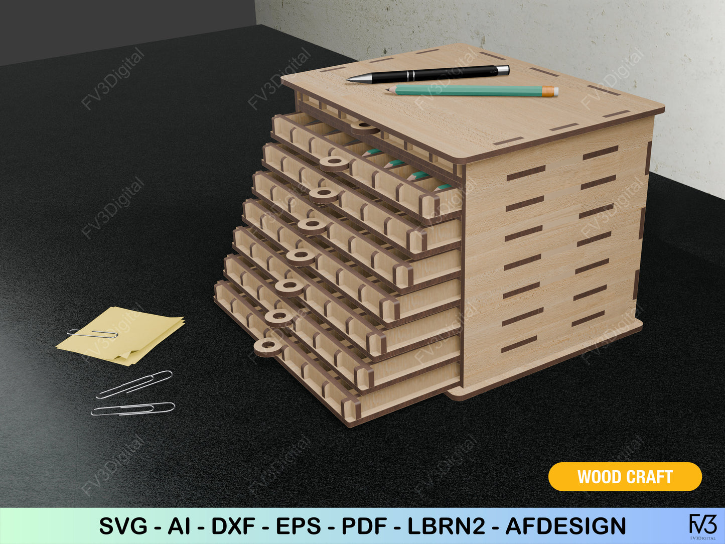 Laser Cut Pen Box Digital Download: Craft Your Perfect Pen Display. Ideal for Pen Collectors & DIY Enthusiasts - Instant download!