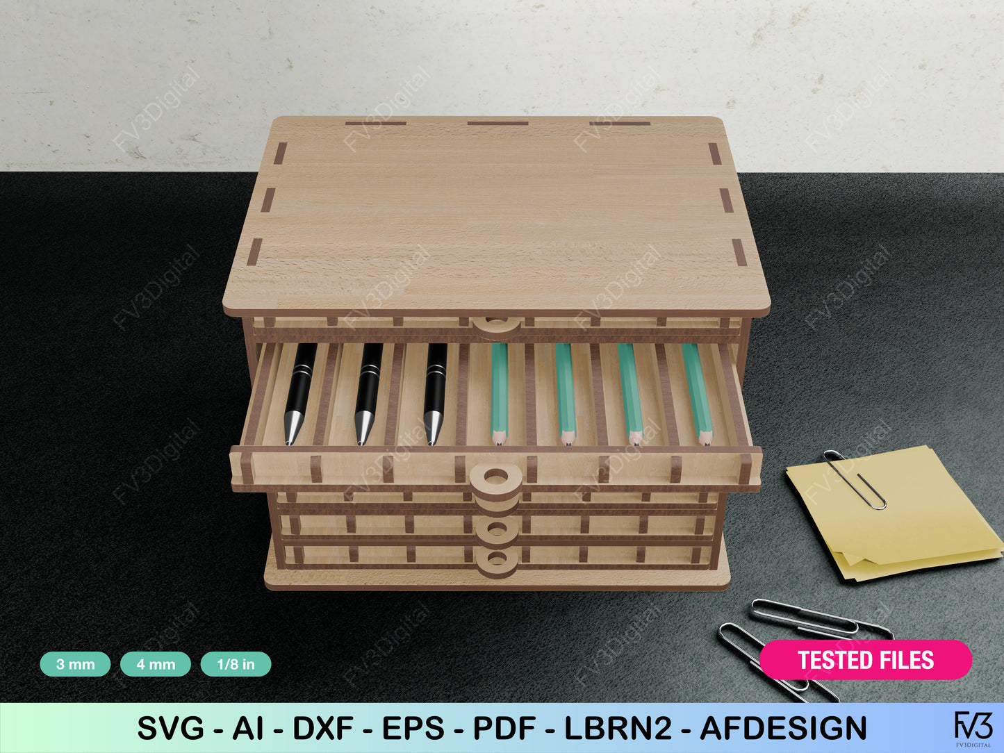 Laser Cut Pen Box Digital Download: Craft Your Perfect Pen Display. Ideal for Pen Collectors & DIY Enthusiasts - Instant download!