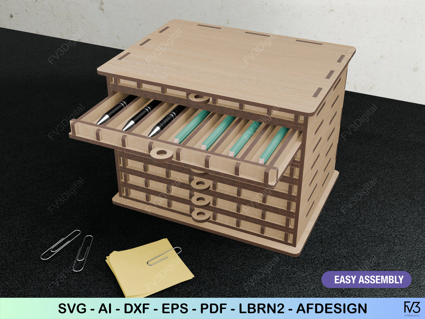 Laser Cut Pen Box Digital Download: Craft Your Perfect Pen Display. Ideal for Pen Collectors & DIY Enthusiasts - Instant download!