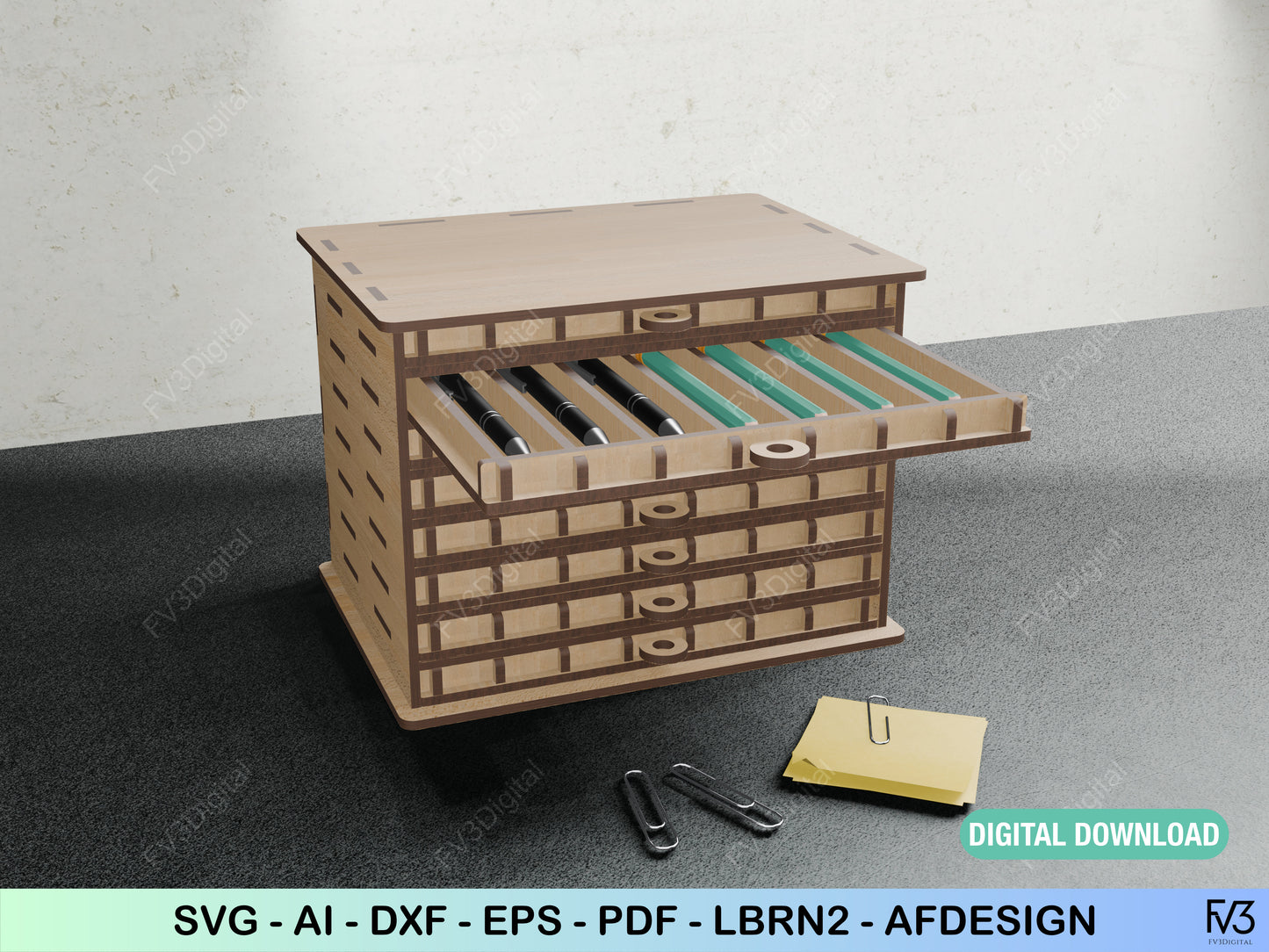 Laser Cut Pen Box Digital Download: Craft Your Perfect Pen Display. Ideal for Pen Collectors & DIY Enthusiasts - Instant download!