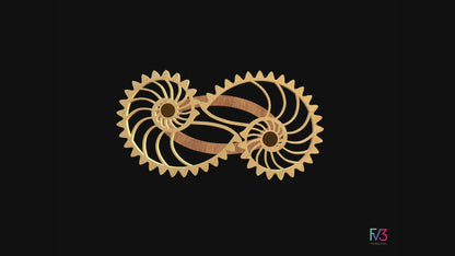 Laser Cut Files Nautilus Spinning Wheels Toy - Mechanical Gear Puzzle Design for DIY Projects, STEM Learning, and Decor